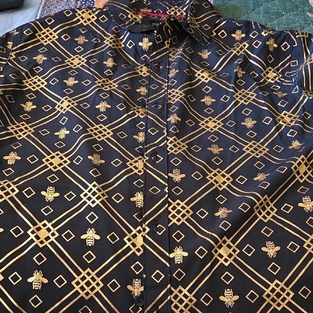 Drill Clothing Company Black and Gold Patterned Men's Shirt